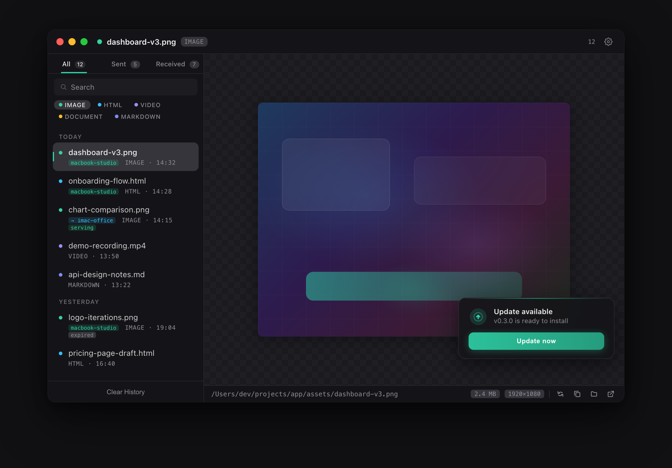superviewer main window rendering an AI-generated artifact instantly